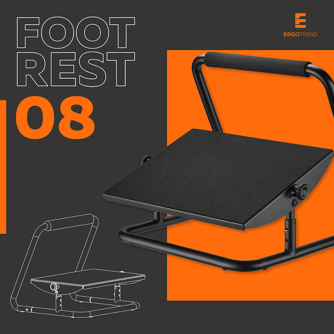Ergotrend ที่พักเท้าเพื่อสุขภาพ รุ่น Footrest 08 ดำ W39 x D28.5 x H38
